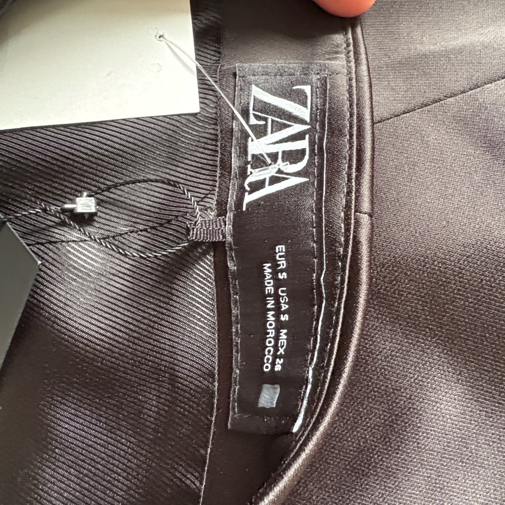 Zara Black Satin Strapless Peplum Top - Picture 8 of 10